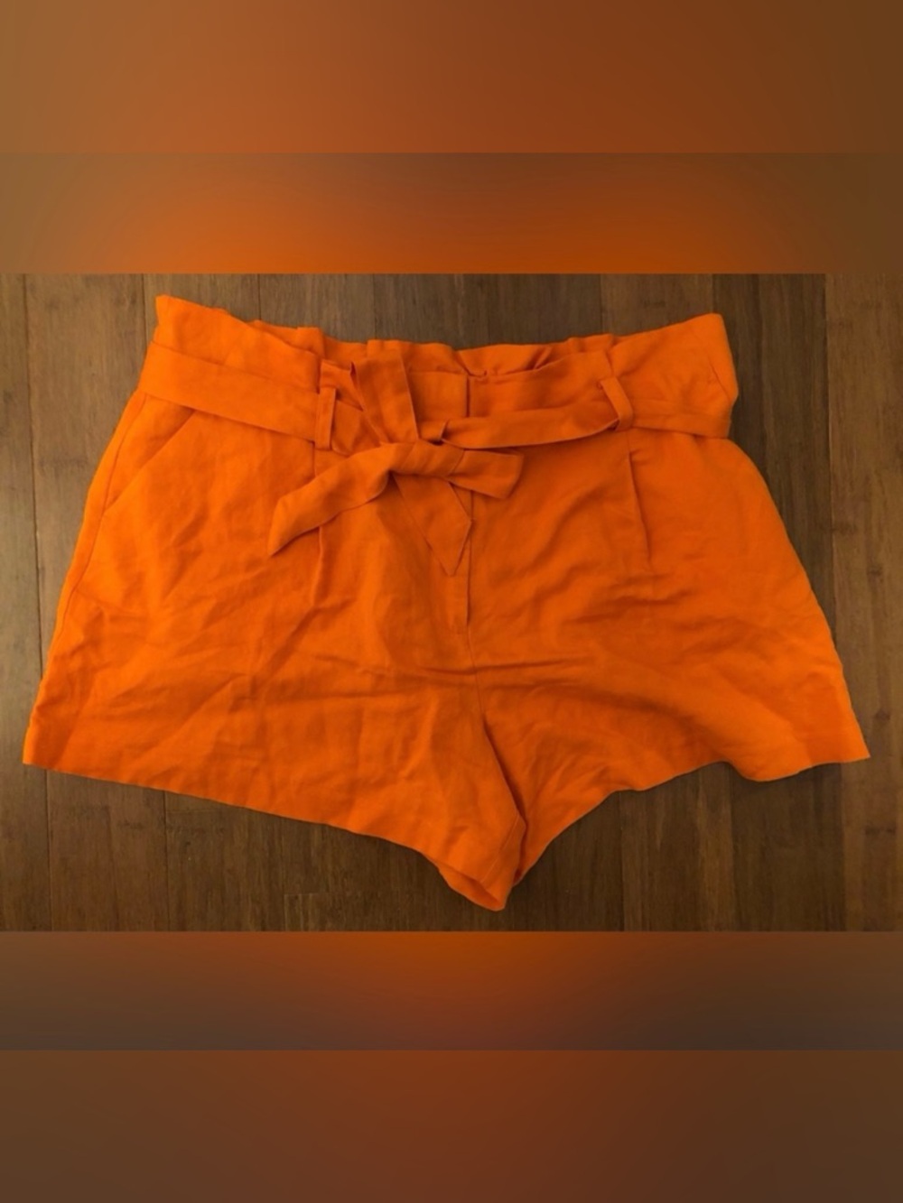 Loft Shorts XXL NWT Linen Blend Orange Pleated Beach Summer Vacation